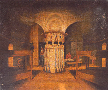 The interior of a Martello Tower 1812